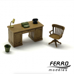 Office desk with doors and accessories