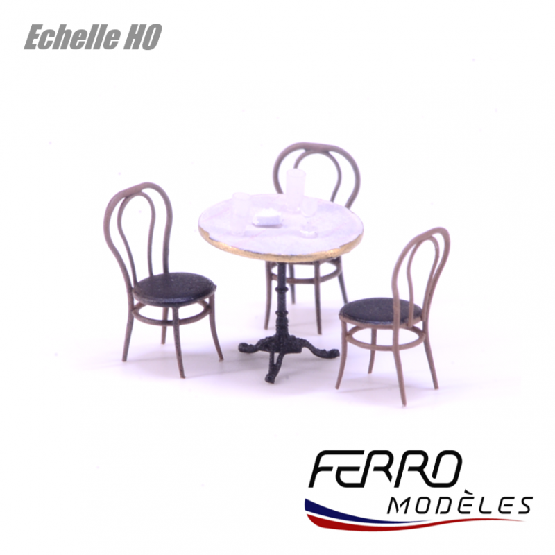 copy of "Bistro" round table and chairs - painted and weathered