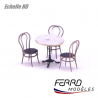 Table ronde et chaises de bistro - Modèles peints et patinés