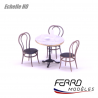 « Bistro » round table and chairs