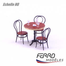 « Bistro » round table and chairs