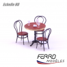 « Bistro » round table and chairs